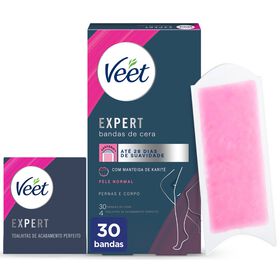 Bandas Depilatórias Cera Fria Expert Corpo Pele Normal Veet 30 Un