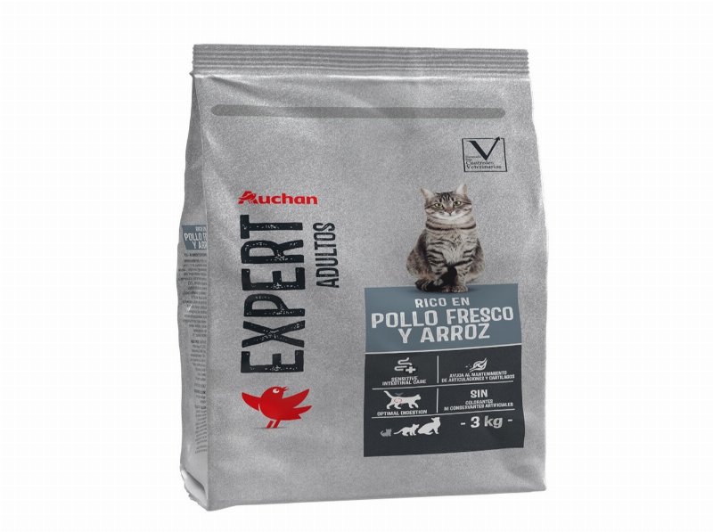 Ração Gato Auchan Expert Frango E Arroz 3 kg