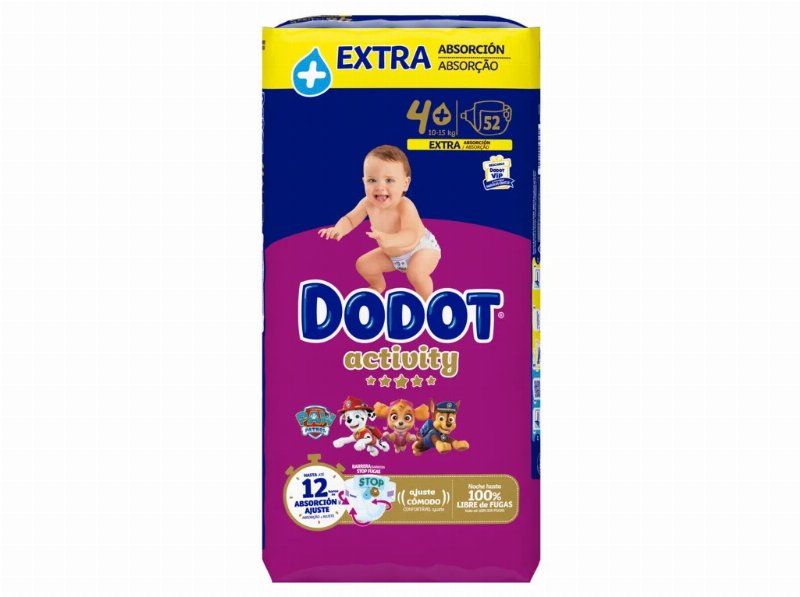 Fraldas Dodot Activity Extra T4 10-15 kg 52 Un