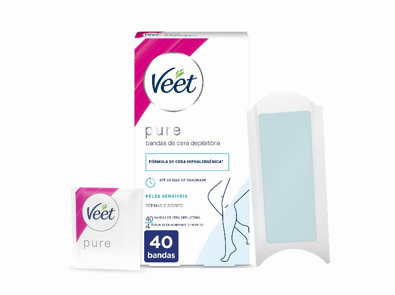 Depilatório Veet Bandas Cera Fria Max Sensíveis 40Un