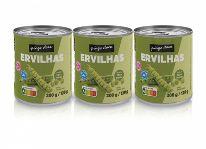 Ervilhas Em Lata Pack 3 Pingo Doce 3x0.2Kg