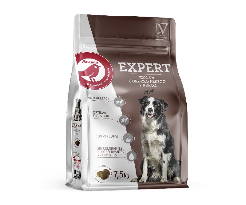 Ração Para Cão Auchan Expert Rico Em Cordeiro Fresco E Arroz 7.5 kg