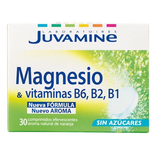 Magnésio + Vitaminas B6, B2, B1 Com Sabor A Laranja 30 comprimidos