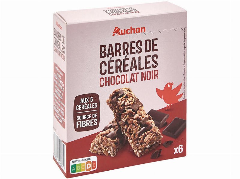 Barras Auchan Crousty Cereais Com Chocolate Preto 126 g 6Un