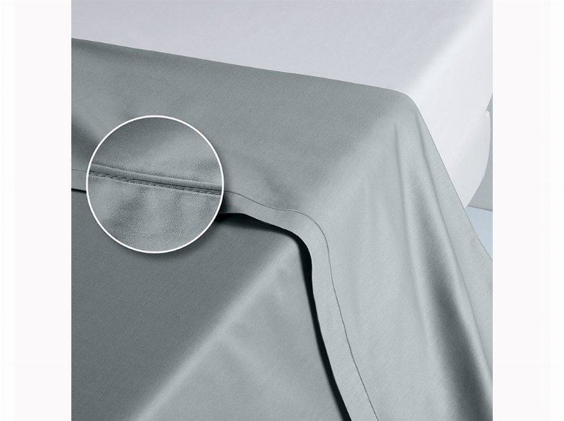 Lençol Individual Actuel Percal Cinzento 100% Algodão 240X280Cm