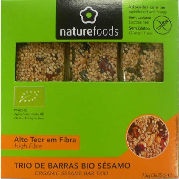 Trio De Barras De Sésamo Sem Glúten Biológicas 75 g