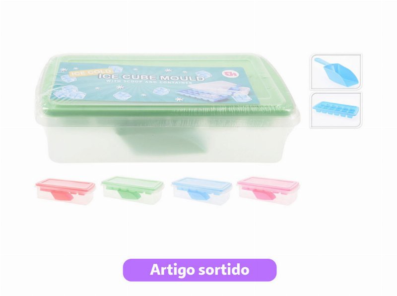 Cuvete Gelo Com Caixa E Pá 27X13.5X7.5Cm Cores Sortidas