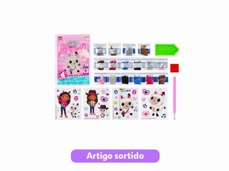 Kit Cristais Autocolantes Gabby E Pandinha Modelos Sortidos