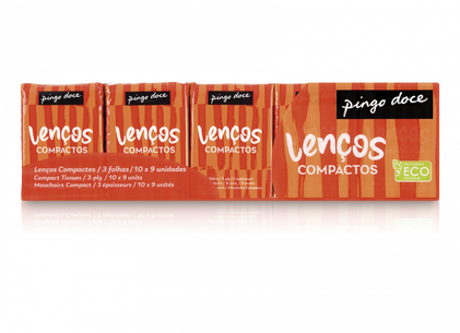 Lenços De Bolso 3 Folhas Compactos Pack 10 Pingo Doce 10x10Un