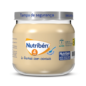 Boião De 6 Frutas Com Cereais +4M Nutribén 120 gr