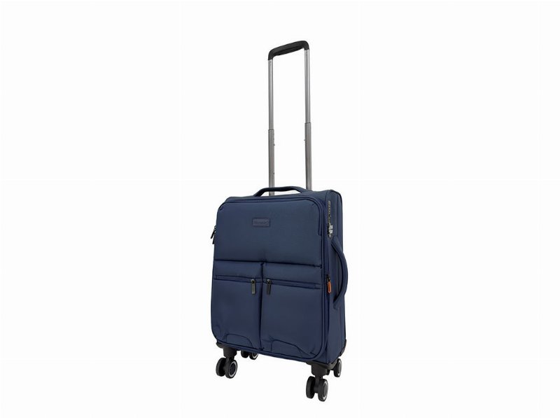 Mala De Cabine Flexível Airport Azul 8 Rodas 35X55X20Cm