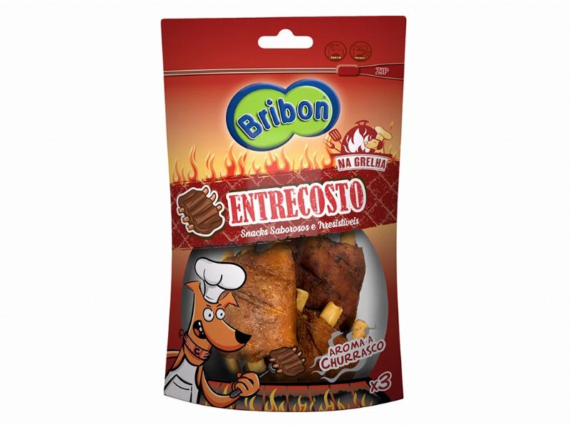 Snacks Cão Bribon Na Grelha Entrecosto 3 Unidades