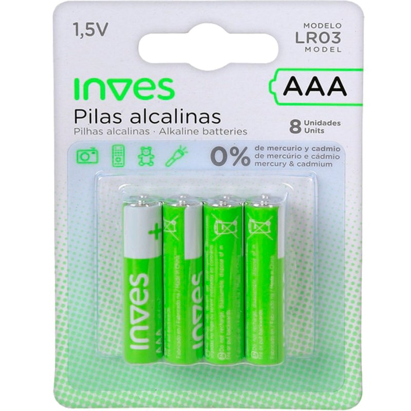 Pilhas Alcalinas Lr-3 Aaa 8 unidades
