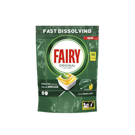 Fairy Limão Tudo Em 1 Detergente Máquina Loiça 56 Cápsulas