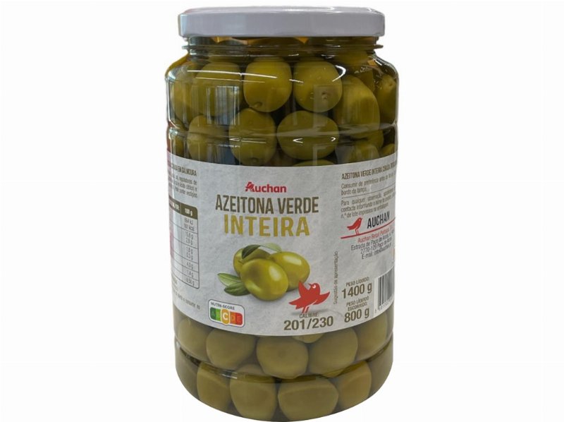 Azeitona Verde Auchan Inteira 1400(800)G