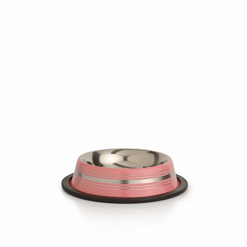 Beeztees Comedouro Para Gato Inox Riscas Rosa