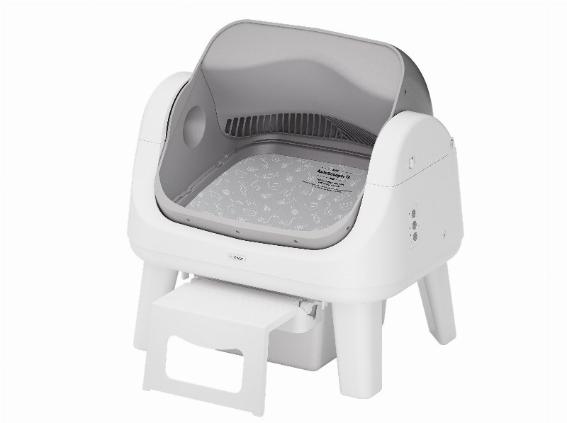 Caixa Areia Gatos Tobrands Autolimpeza Branco/Cinzento 61X54X52Cm