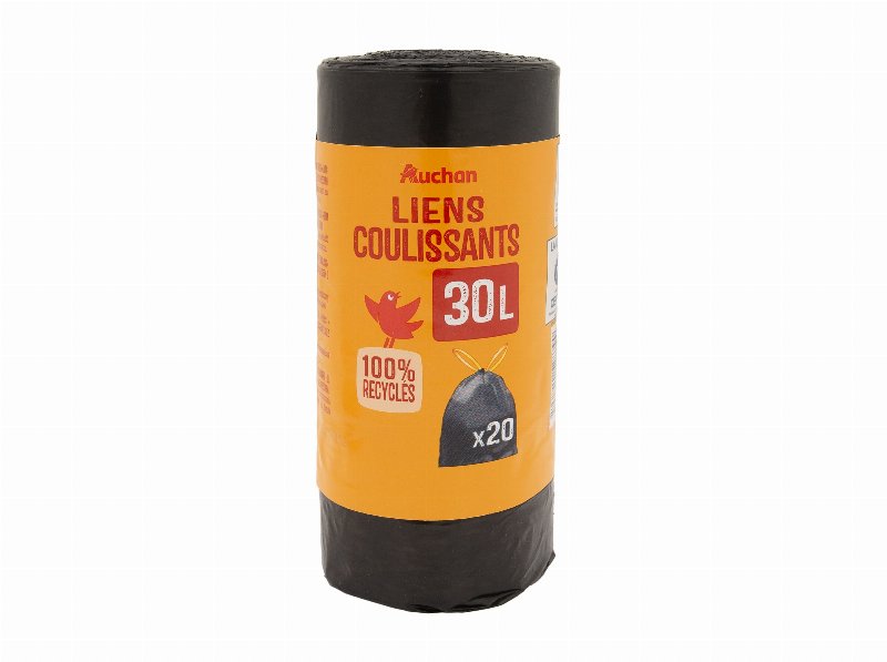 Sacos De Lixo Auchan Fecho Fácil 30 l 100% Reciclados 20Un