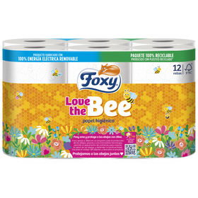 Papel Higiénico 3 Folhas Love The Bee Foxy 12 Rolos