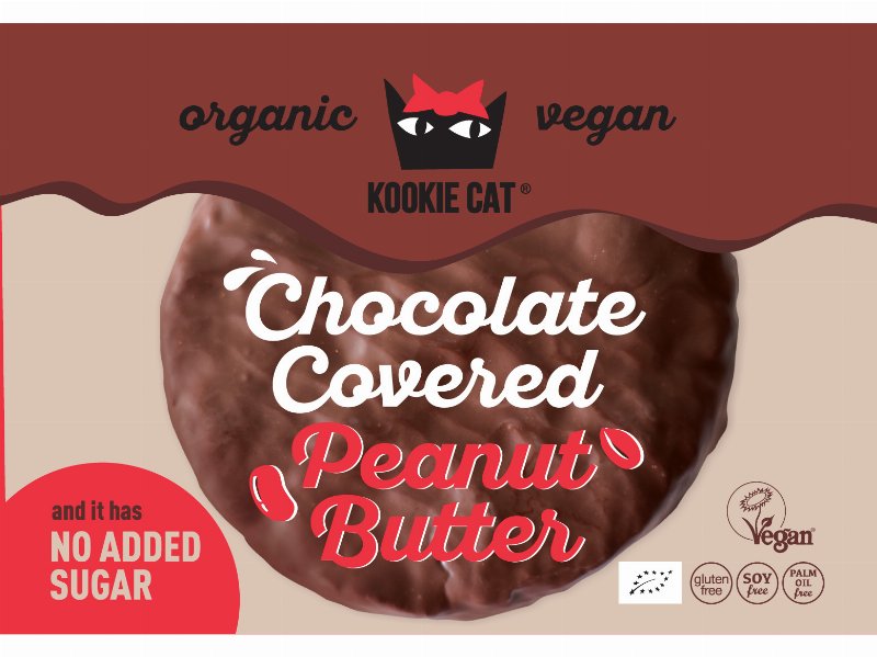 Bolacha Kookie Cat Com Manteiga De Amendoim Coberta Com Chocolate Bio 50 g