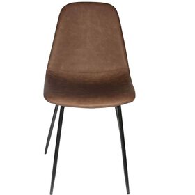 Conjunto De 4 Cadeiras Estofadas Castanho