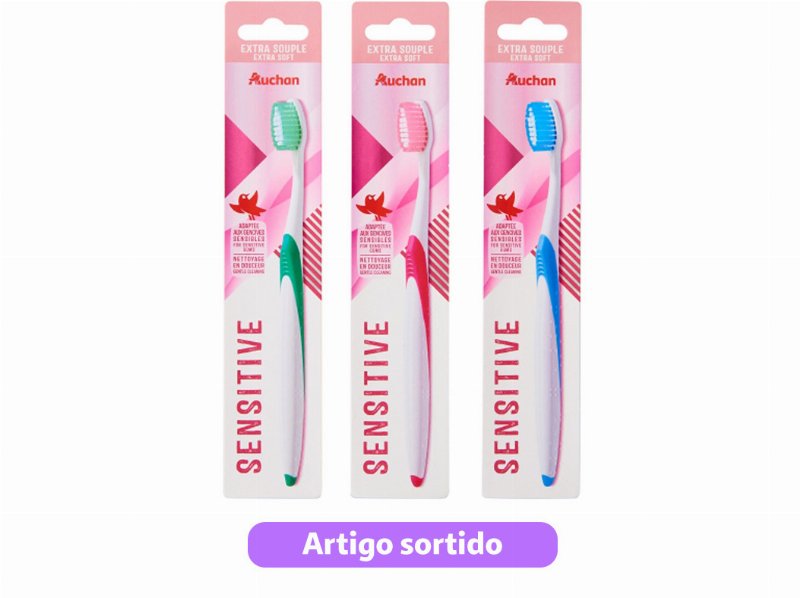 Escova Dentes Auchan Sensitive Extra Suave 1 Un
