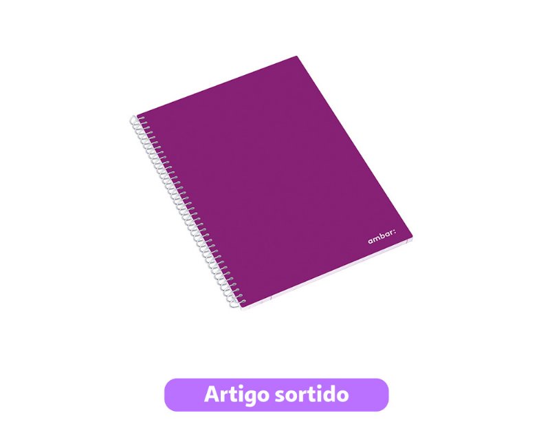Caderno Espiral A5 School Ambar Pautado 80 Folhas Cores Sortidas