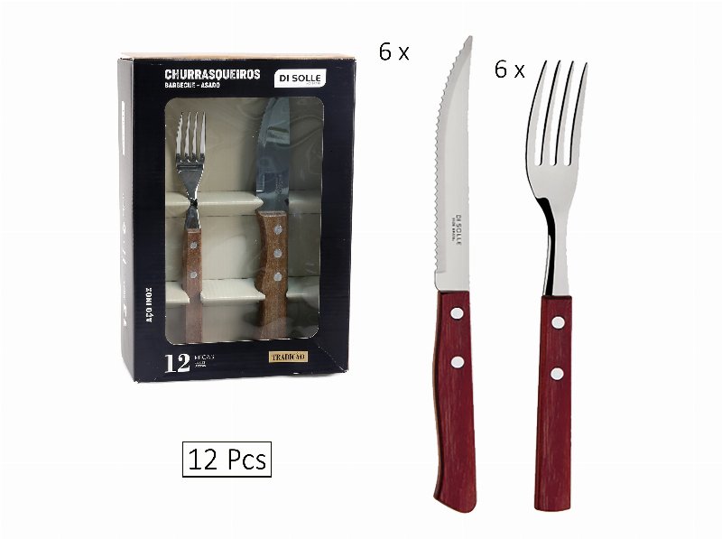 Conjunto 12 Talheres Para Churrasco