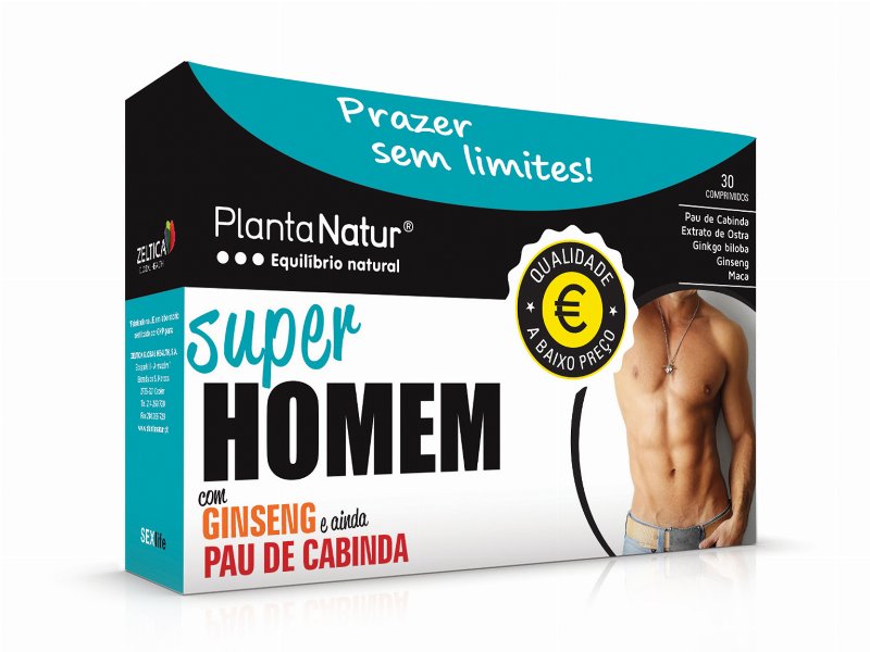 Suplemento Plantanatur Super Homem 30 Comp