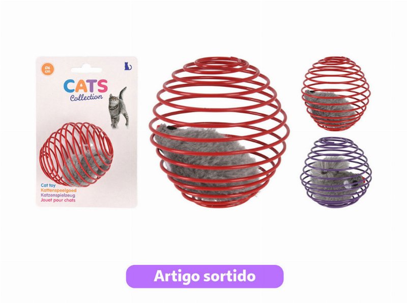 Brinquedo Gato Cats Collection Bola Com Rato 6Cm Cores Sortidas