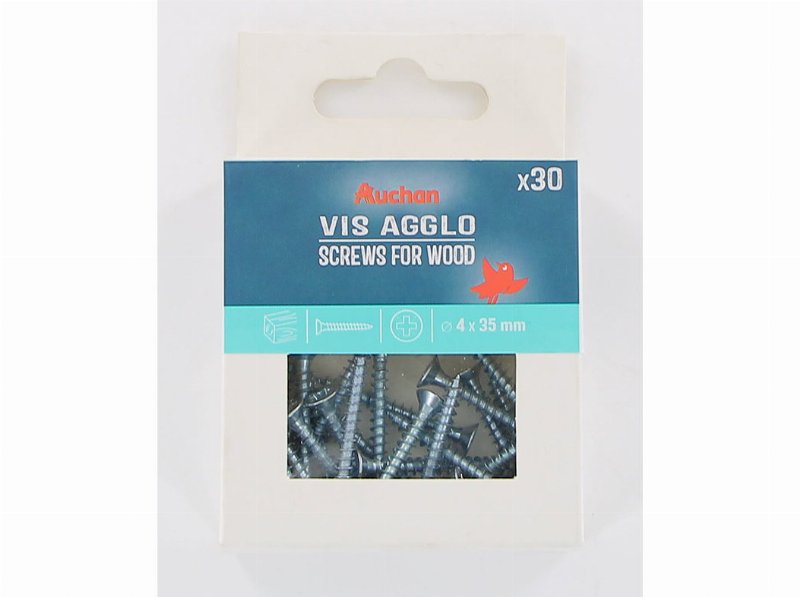 Parafuso Para Madeira Auchan 30 Peças 4X35Mm
