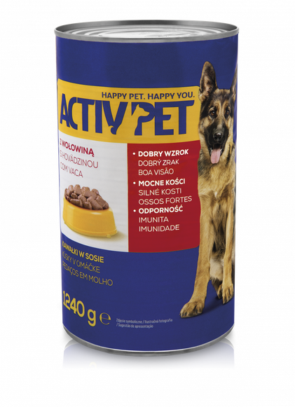 Comida Húmida Para Cão Com Vaca Em Molho Activpet 1.24Un
