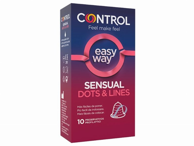 Preservativos Sensual Dots&Lines Easy Way Control 10 Unid