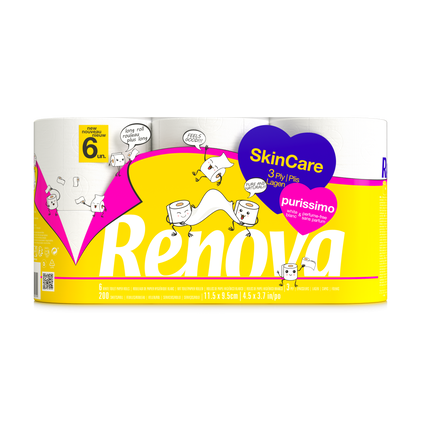 Papel Higiénico Puríssimo 3 Folhas 6 Rolos Renova 6Un