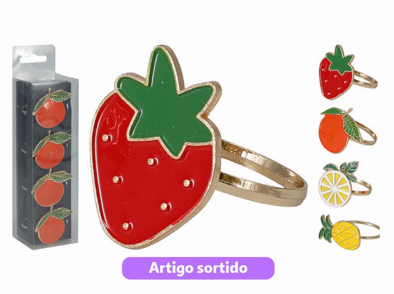 Conjunto De 4 Argolas Para Guardanapo 5.2X5.2X19.7Cm Modelos Sortidos
