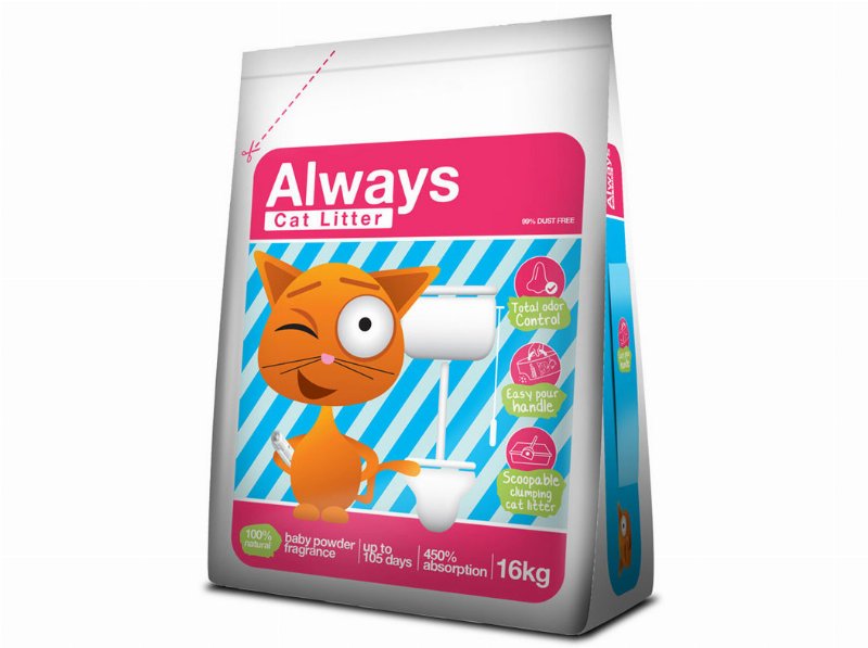 Areia Para Gato Always Aglomerante 16 kg