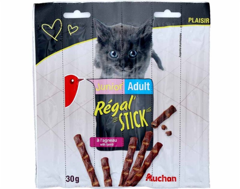 Snacks Para Gato Auchan Júnior Adulto Déliss' Stick Com Cordeiro 6X5 g