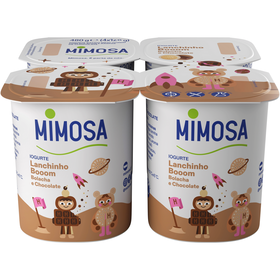 Iogurte Aroma Bolacha E Chocolate Infantil Lanchinho Booom Mimosa 480 gr (4 Un)