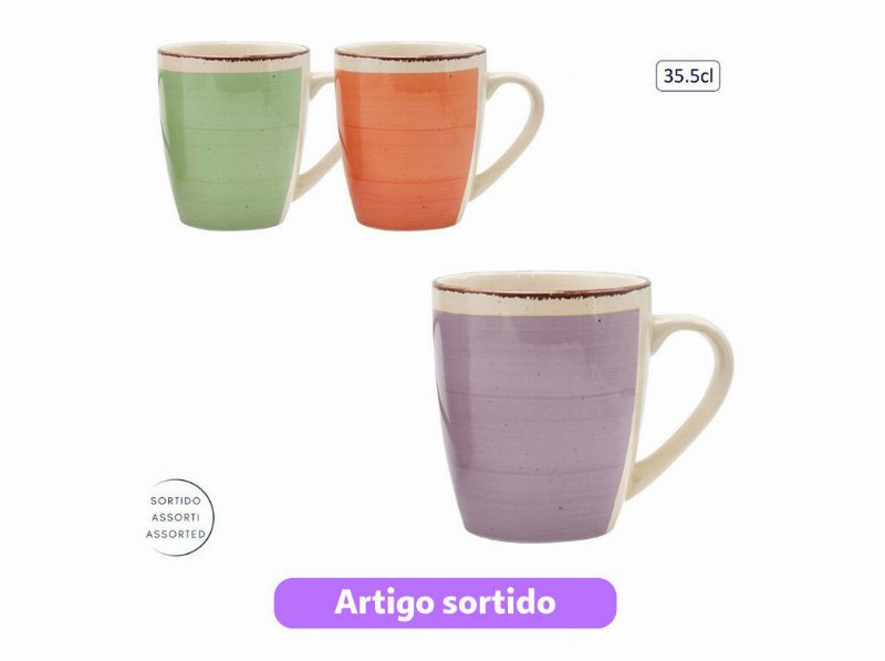 Caneca Anilar Cerâmica 35.5 cl Cores Sortidas