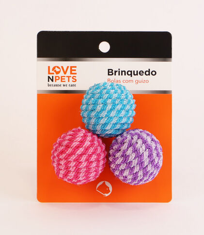 Conjunto De 3 Bolas Com Guizo Para Gato Love & Pets