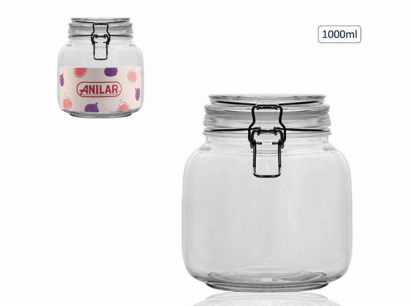 Frasco Hermético Anilar Vidro 1 l