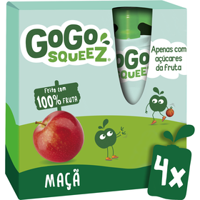 Pack  Saquetas De Fruta Maçã +3A Gogo Squeez 4 X 90 gr
