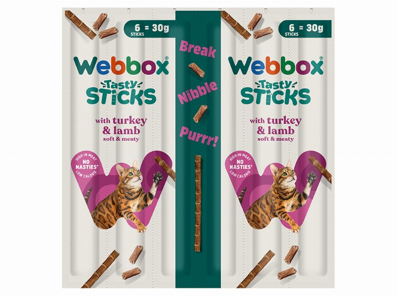 Snacks Para Gato Natural Webbox Sticks Peru+Borrego 6 Unidades