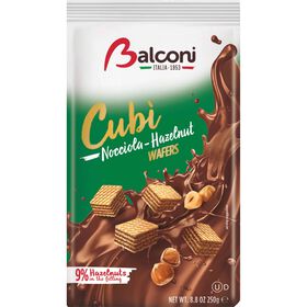 Bolachas Wafers Com Recheio Avelã Cubos Balconi 250 gr