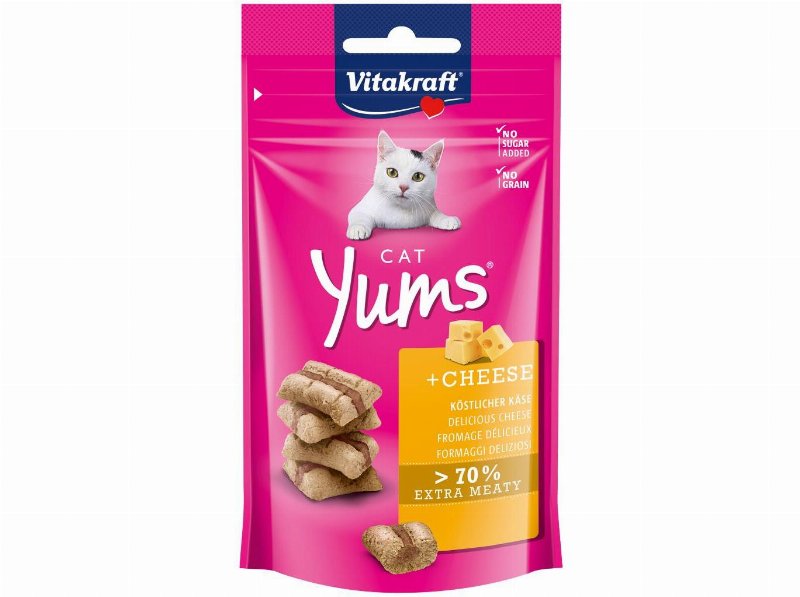 Snacks Para Gato Vitakraft Cat Yums Com Queijo 40 g