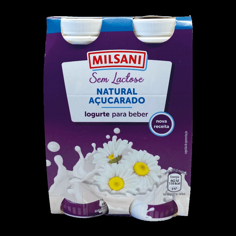 Iogurte Líquido Sem Lactose Natural Açucarado 4 X 170 g