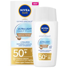 Protetor Solar Rosto Fluído Diário Com Cor Médio Fps 50+ Nivea Sun 40 ml