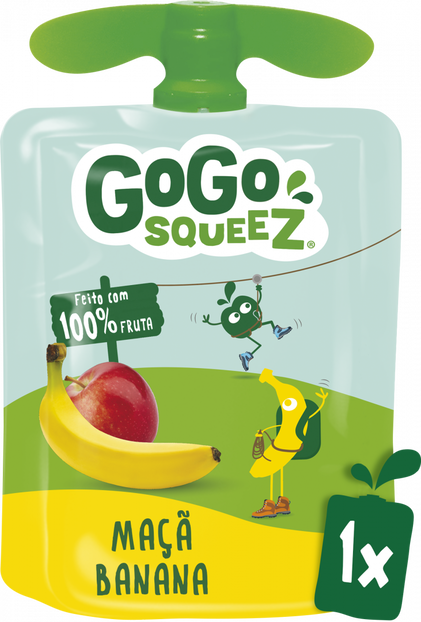 Bolsa De Fruta Maçã E Banana Gogo Squeez 0.09Kg