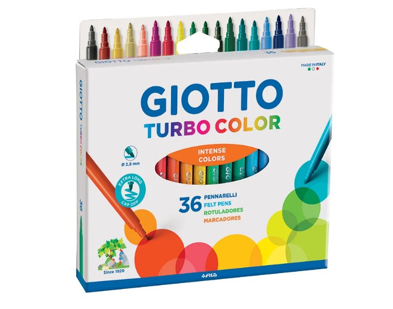 Marcadores De Colorir Giotto Turbo Color 36 Unidades