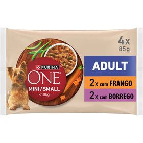 Comida Húmida Para Cão Adulto Vaca Purina One Mini 4 X 85 g